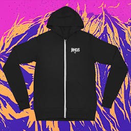 Augur lightweight soft zip hoodie - unisex-lightweight-zip-hoodie-solid-black-triblend-front-65f86bd945eea